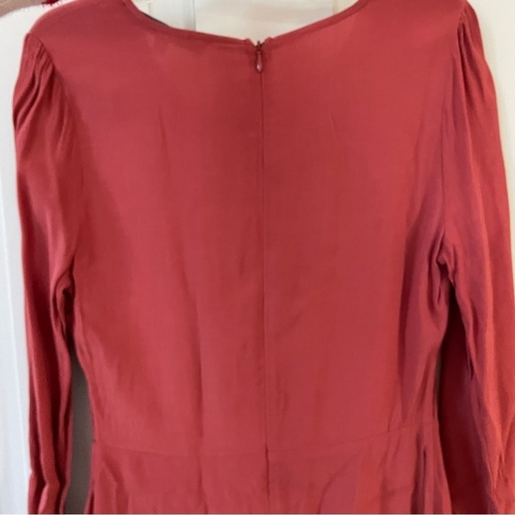 Lovers + Friends Keyhole Long Sleeve Rust Red Burnt Orange Mini Dress Medium - Picture 4 of 13